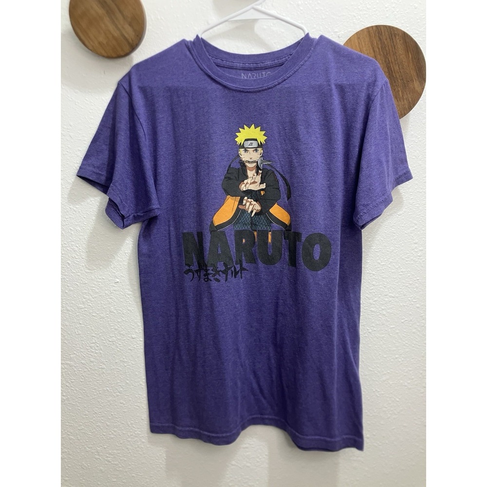 Naruto Shippuden Set‎ 22 Shirt Purple Short Sleeve Graphic Anime Tee Size S